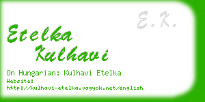 etelka kulhavi business card